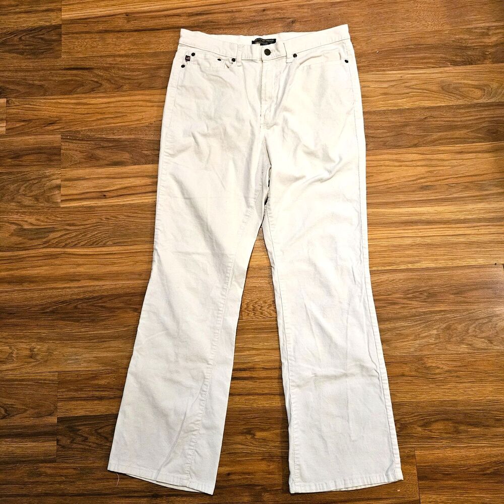 Polo Jeans Co Ralph Lauren Pants Womens 14 White Bootcut Corduroy High Rise